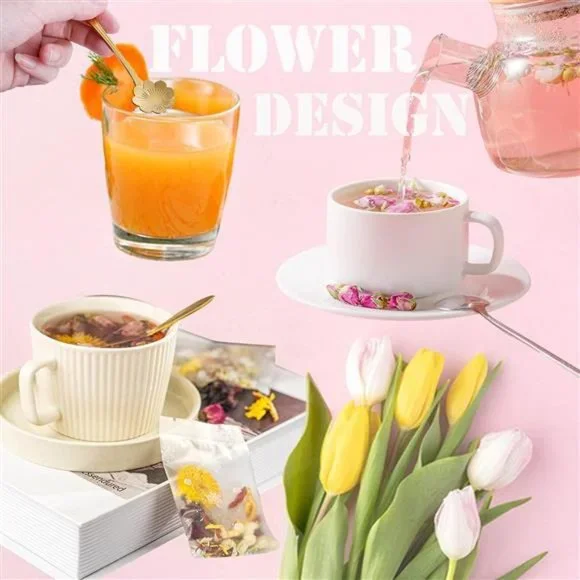 Flower Spoon Coffee Teaspoon Set, PBIEHSR Stainless Steel Tea Spoon